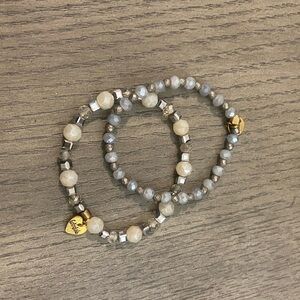 Gray and White Erimish Bracelets.